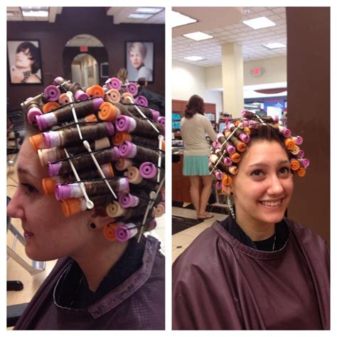 Piggyback Perm Wrap On Lavender And Orange Rods Perm Hair Curlers