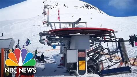 Terrifying Ski Lift Malfunction Caught On Camera Nbc News Youtube