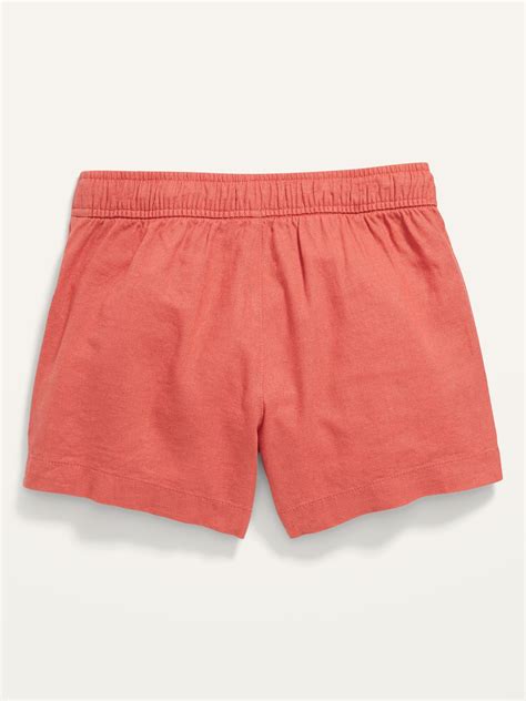 Linen Blend Printed Drawstring Shorts For Girls Old Navy