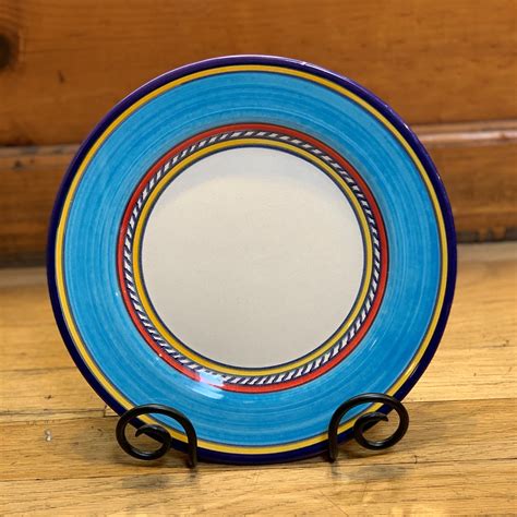 Geo Simple Turquoise Salad Plate Italian Pottery Outlet