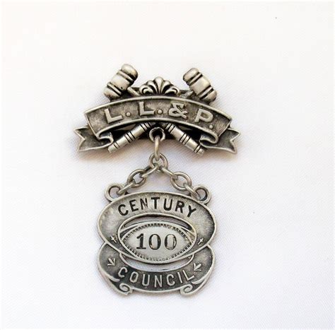 Vintage Sterling Silver Award Pin Ll And P Century 100 Etsy
