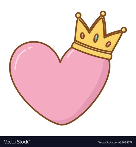 Heart And Crown Royalty Free Vector Image Vectorstock