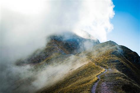 Cloud Covered Mountain Top On Landscape Photography · Free Stock Photo