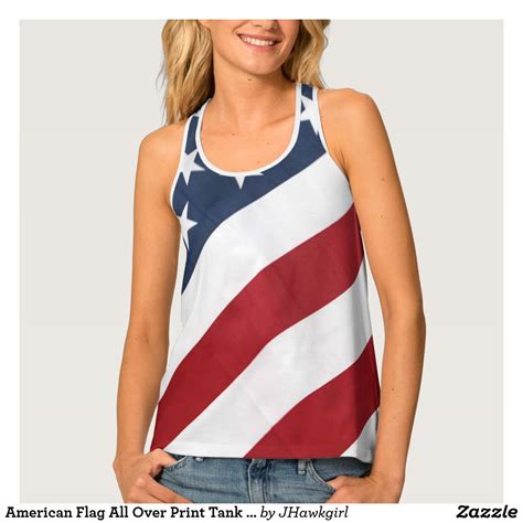 American Flag All Over Print Tank Top Tank Tops Tank Top Fashion Tops