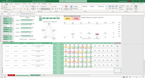 Objectives And Key Results Excel Template Simple Sheets
