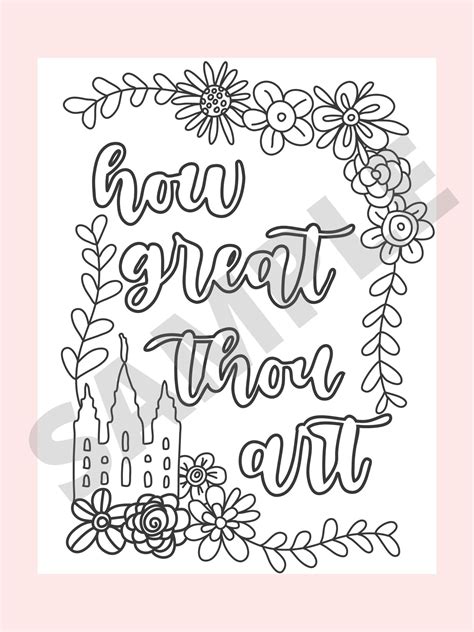 Lds Hymn Set Of 6 Coloring Book Printable Instant Pdf Download Coloring