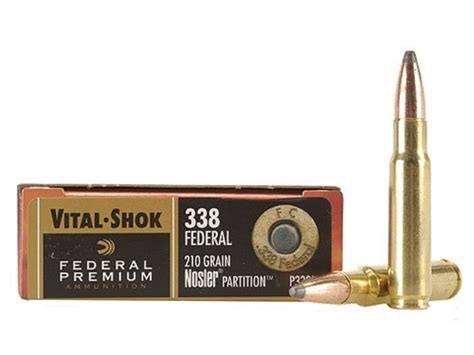 Federal Premium Vital Shok Ammo 338 Federal 210 Grain Nosler Partition