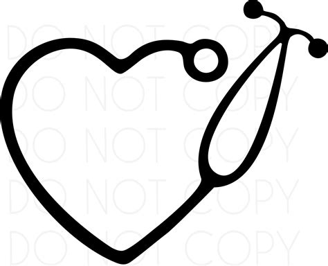 Heart Stethoscope Svg Cut And Print Design Sewing Divine