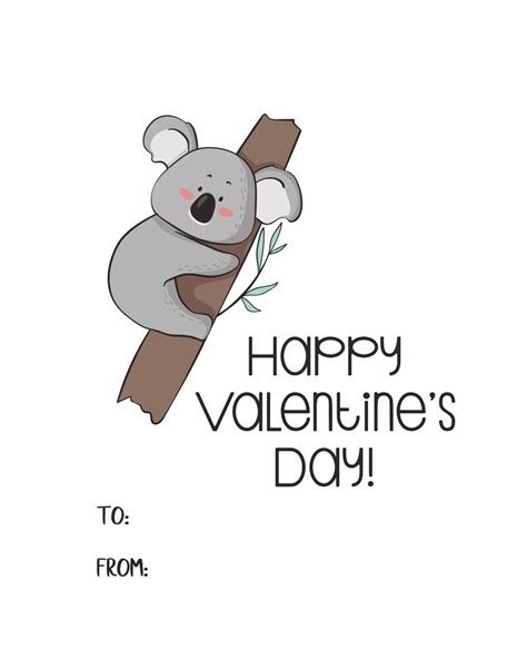 Koala Valentines Cards Digital Download Etsy