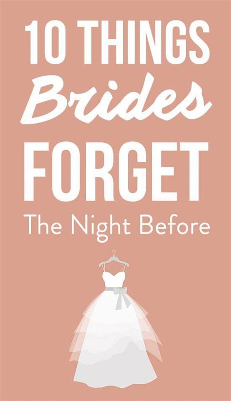 10 Things To Do The Night Before Your Wedding Find Out More At