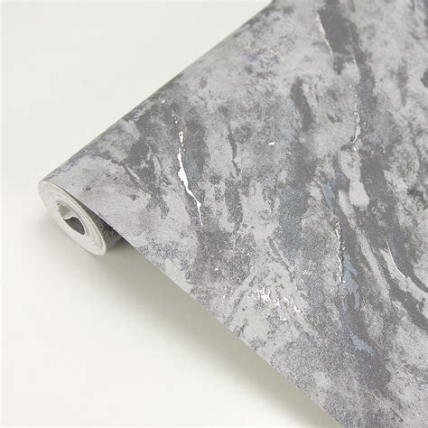 2927 00107 Titania Pewter Marble Texture Wallpaper By Brewster