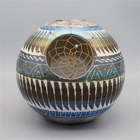 Native American Navajo Pottery Vase By Carmen Smith Navajo Pottery