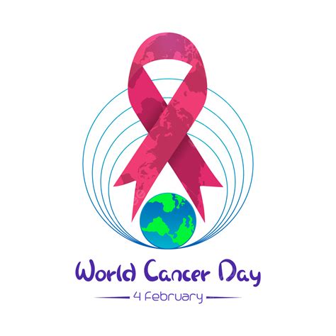 World Cancer Day Text With Ribbon And Symbol Cancer Day World Cancer
