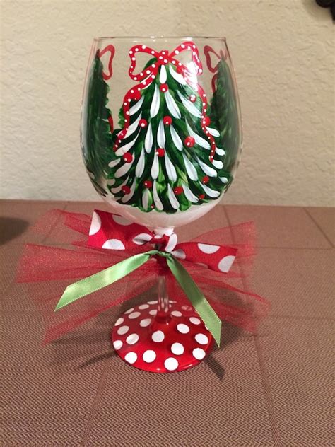 Christmas Tree Wine Glass