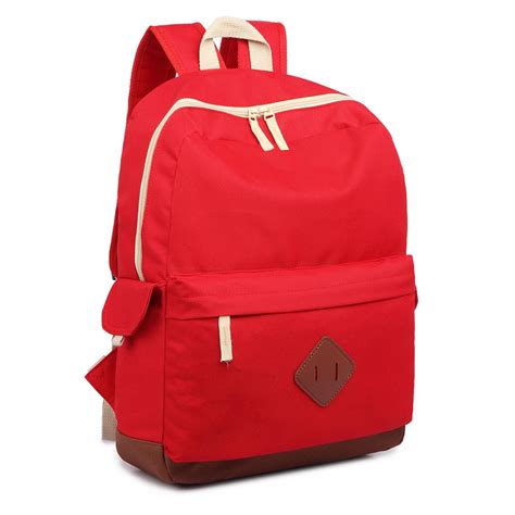 E1664 Large Unisex Polyester School Backpack Red