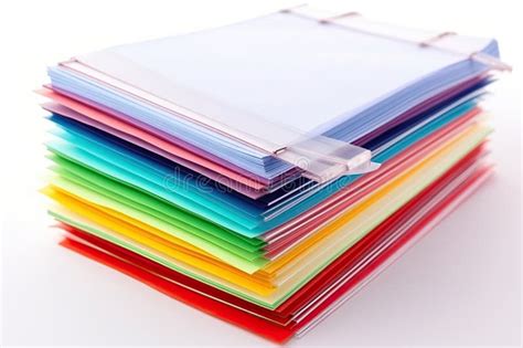Stack Of Papers With Different Colored Tabs Organized In Neat And Tidy