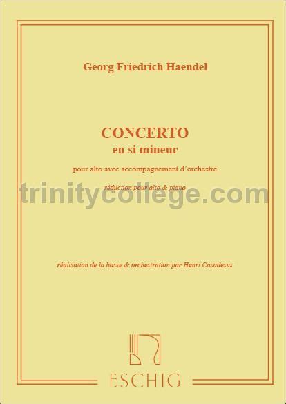 George Frideric Handel Concerto In B Minor For Viola And Chamber