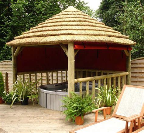 Wooden Roof And Thatched Roof Gazebo Canvas Roof Gazebo Grass Roof
