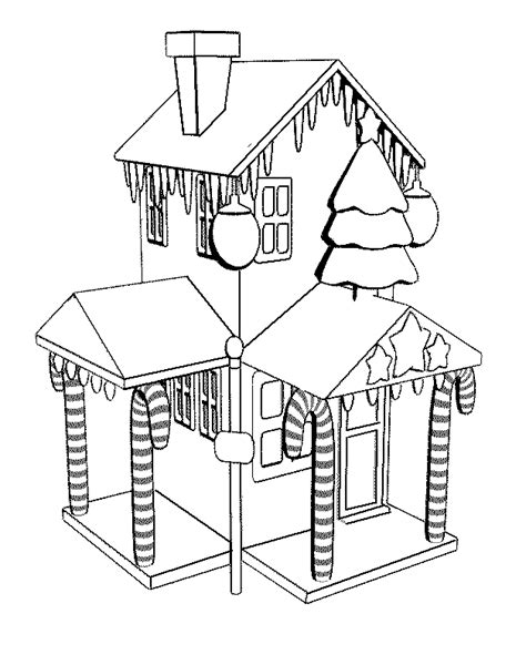Christmas House Coloring Pages Coloring Home