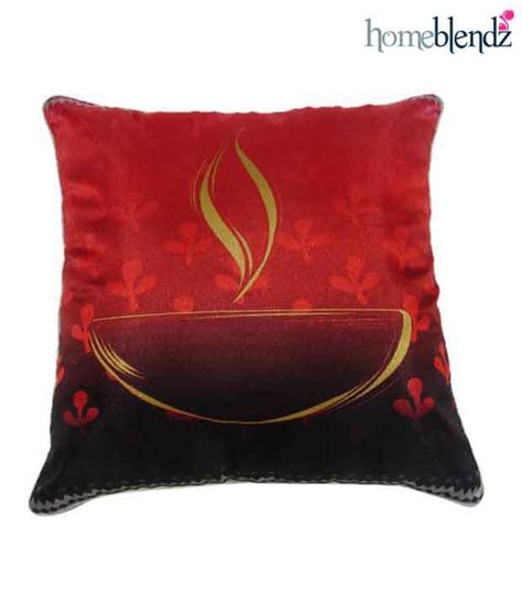 Homeblendz Diya Pattern Orange Cushion Cover 16x16 Inches Buy Online