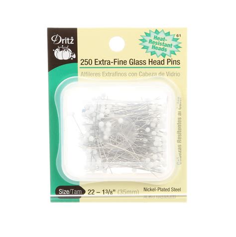 Dritz Extra Fine Glass Head Pin Size 23 1 38in 250ct