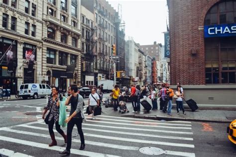 New York Circa 2014 People On The Streets In Downtown Manhattan In