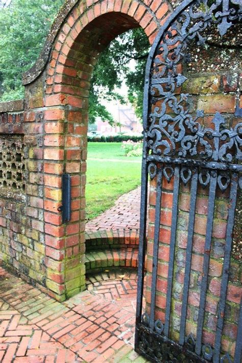 Bricked Arch Gateway Iron Garden Gates Garden Entrance Brick Garden