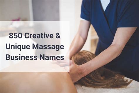 850 Creative And Unique Massage Business Names Mblexguide