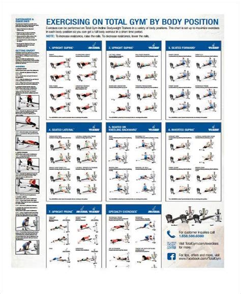 printable total gym exercise chart pdf total gym total gym exercise chart workout chart