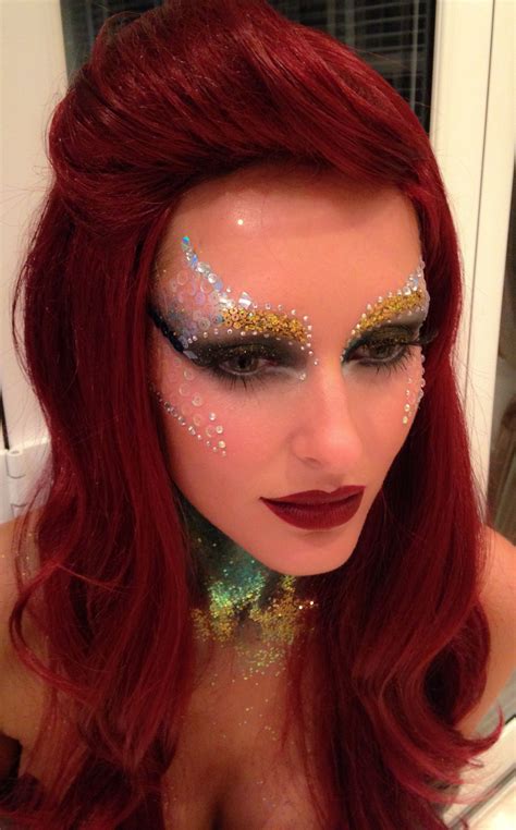The Little Mermaid Inspired Makeup Look Using Glitter And Gems