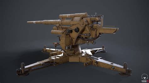 88mm German Flak Cannon Artillery 3d Model By Rickknox3d