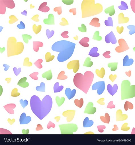 Seamless Pattern Background With Cute Color Hearts
