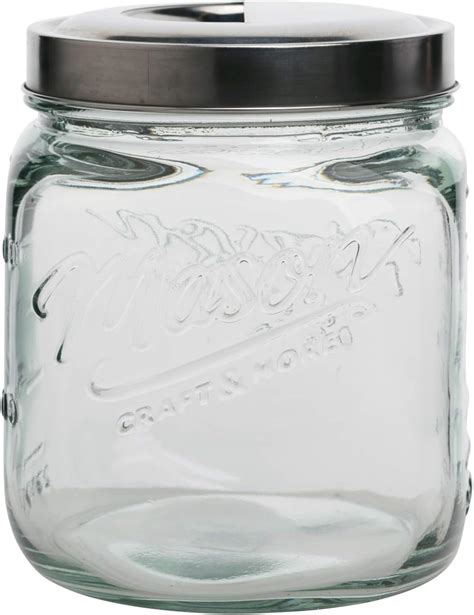 Mason Craft And More Airtight Kitchen Food Storage Clear Glass Pop Up Lid Canister