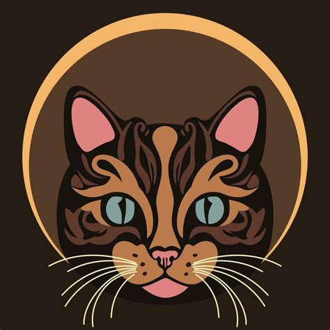 Funny Cat Face Cartoon Illustration 23822627 Vector Art At Vecteezy