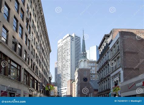 Historic And Modern Buildings In Downtown Boston Editorial Photo