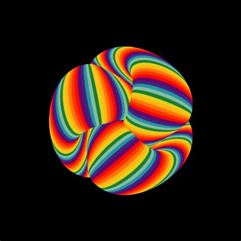 Multicolor Swirling Ball Optical Illusion
