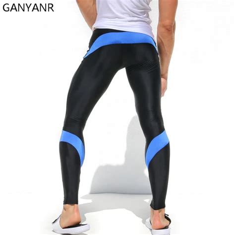 ganyanr brand running tights men sport fitness joggers leggings compression traning crossfit