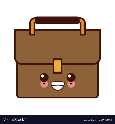 Business Briefcase Isolated Cute Kawaii Cartoon Vector Image
