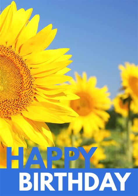 Happy Birthday Sunflower Greeting Card Wishes Template Postermywall