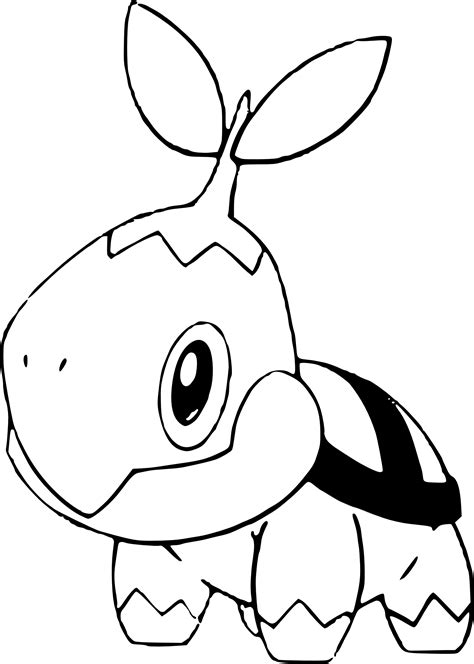 Tortipouss  Coloriage Pokemon Tortipouss à imprimer