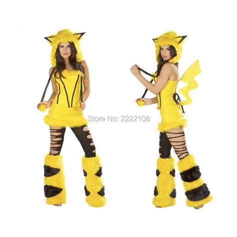 Pokemon Pikachu Anime Cute For Girl Women Sexy Cosplay Cartoon Costume