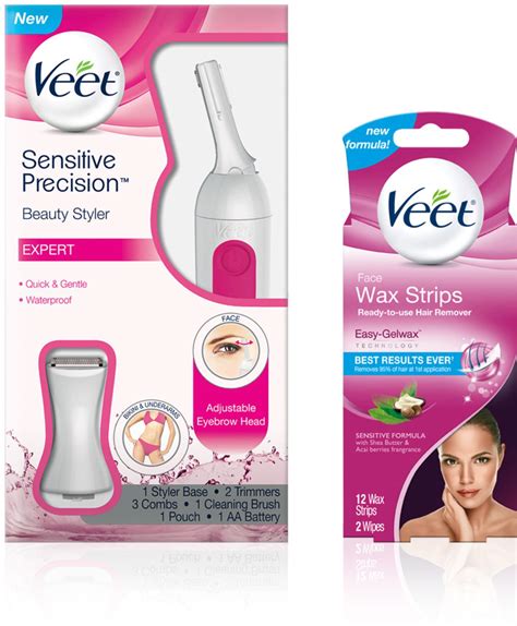 Veet Facial Hair Remover Kit With Face Wax Strips Cnt Sensitive