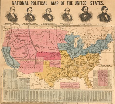 A National Political Map From The Fraught Campaign Of 1856 Rare