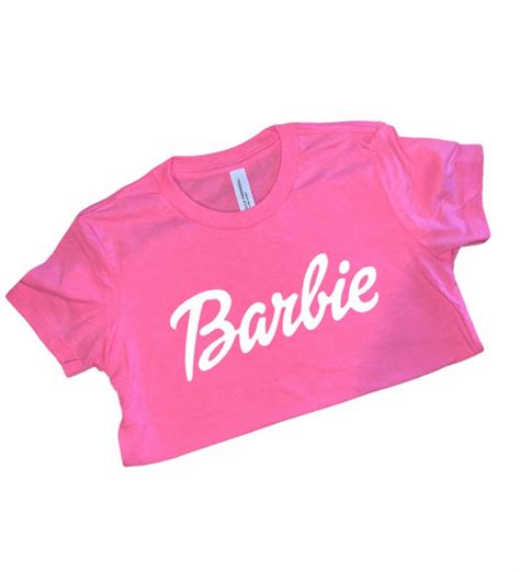 Pink Barbie Crop Top T Shirt Etsy