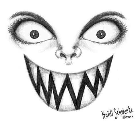 Creepy Face Sketch Monster Tekening Halloween Tekeningen Gezichten