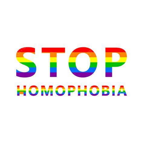 รูปหยุดผลกระทบข้อความ Homophobia ด้วยการออกแบบเวกเตอร์ธง Lgbt Png ภาพ