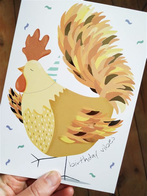 Chicken Cockerel Birthday Card Birthday Card For Him Male Etsy