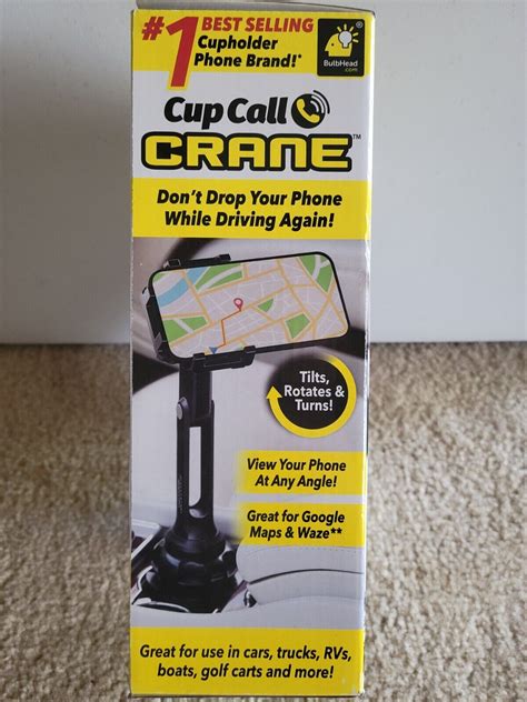 Bulbhead Cup Call Crane Cell Phone Mount For Car Cupholder New In Box