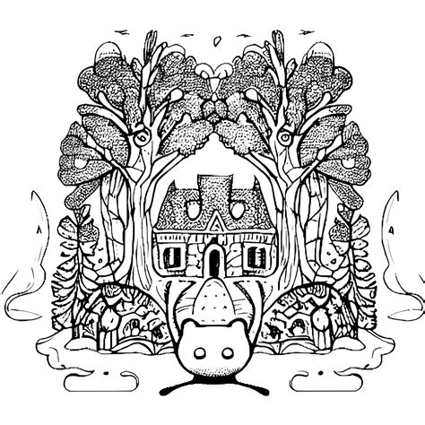 Fairytale Forest Coloring Page · Creative Fabrica