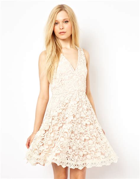 Lyst French Connection Lace Overlay Dress In White